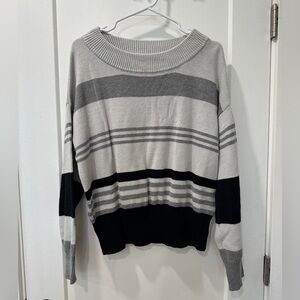 Lucky Brand Pullover Gray Stripe Sweater - Women’s Large
